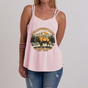 Yellowstone National Park Bison Buffalo Fluffy Cow Women's Strappy Tank