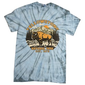 Yellowstone National Park Bison Buffalo Fluffy Cow Tie-Dye T-Shirt