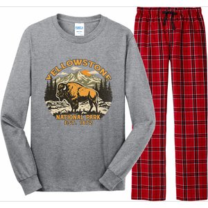 Yellowstone National Park Bison Buffalo Fluffy Cow Long Sleeve Pajama Set