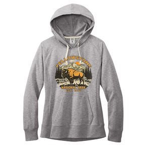 Yellowstone National Park Bison Buffalo Fluffy Cow Women's Fleece Hoodie