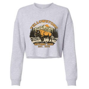 Yellowstone National Park Bison Buffalo Fluffy Cow Cropped Pullover Crew