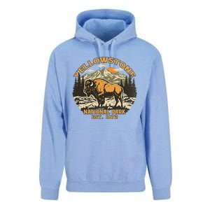 Yellowstone National Park Bison Buffalo Fluffy Cow Unisex Surf Hoodie