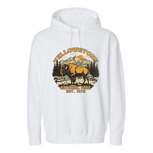 Yellowstone National Park Bison Buffalo Fluffy Cow Garment-Dyed Fleece Hoodie