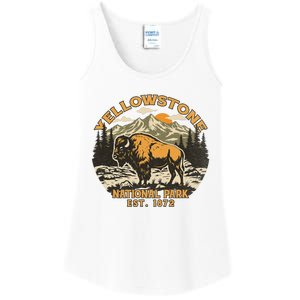 Yellowstone National Park Bison Buffalo Fluffy Cow Ladies Essential Tank