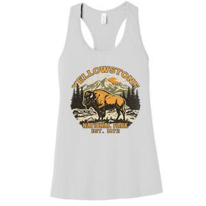 Yellowstone National Park Bison Buffalo Fluffy Cow Women's Racerback Tank