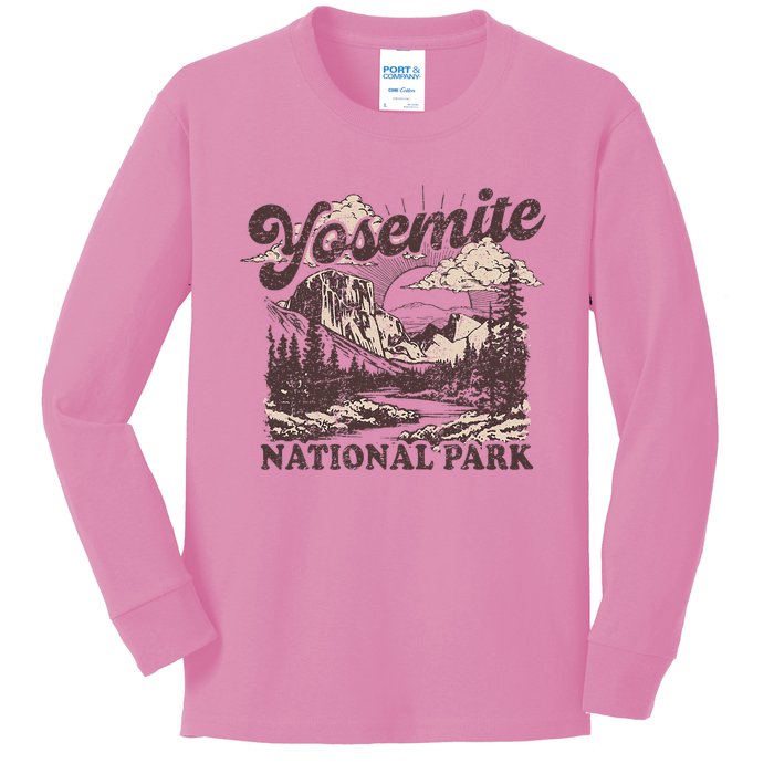 Yosemite National Park California Half Dome Kids Long Sleeve Shirt