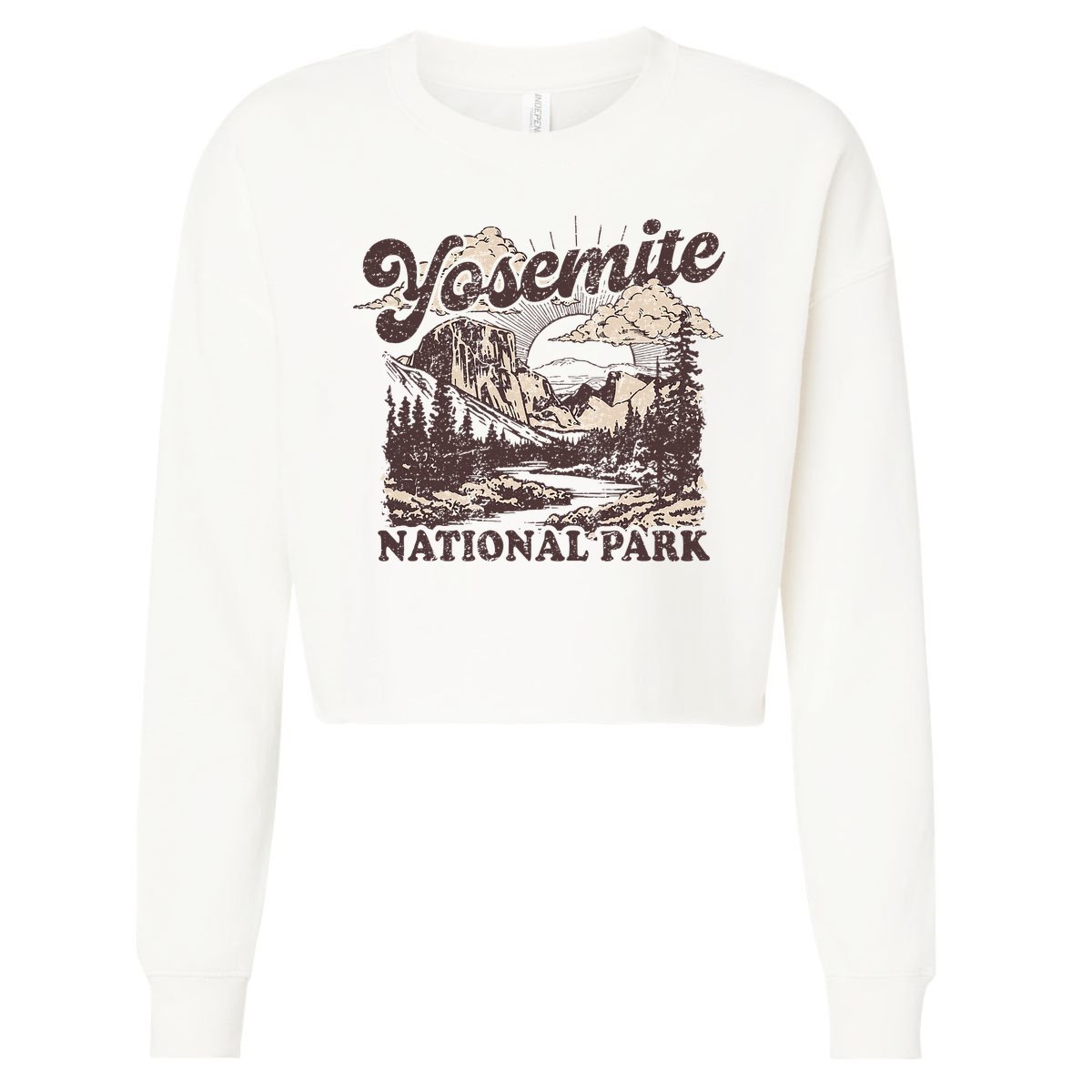 Yosemite National Park California Half Dome Cropped Pullover Crew