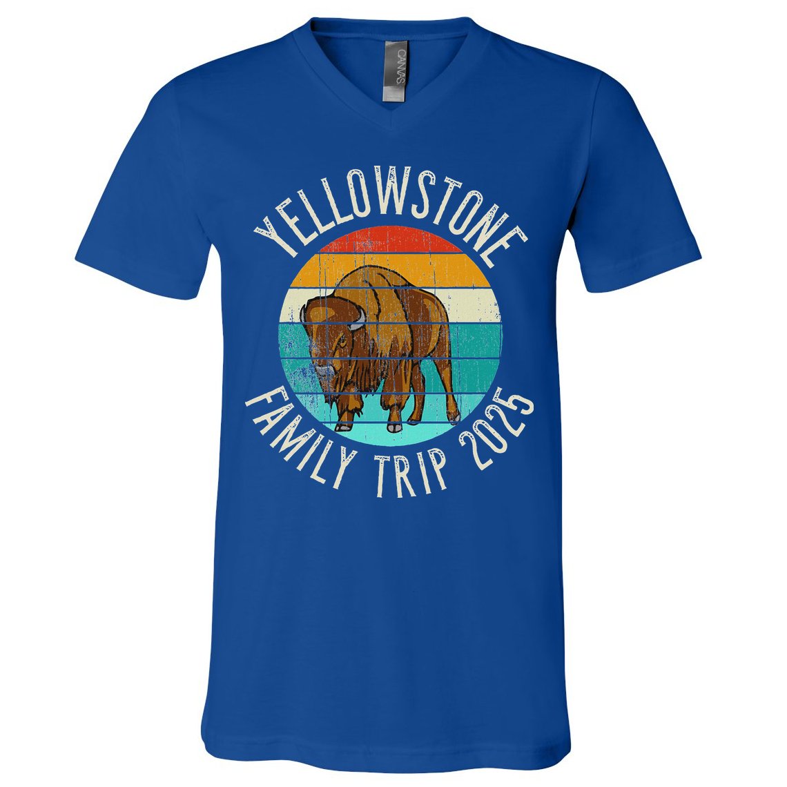 Yellowstone National Park Family Trip 2025 V-Neck T-Shirt