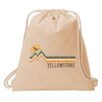 Yellowstone National Park 70s 80s Retro Vintage Distressed Drawstring Bag