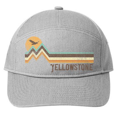 Yellowstone National Park 70s 80s Retro Vintage Distressed 7-Panel Snapback Hat