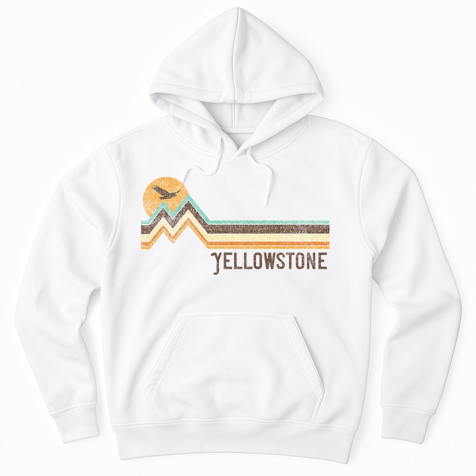 Yellowstone National Park 70s 80s Retro Vintage Distressed Hoodie