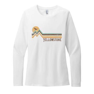 Yellowstone National Park 70s 80s Retro Vintage Distressed Womens CVC Long Sleeve Shirt