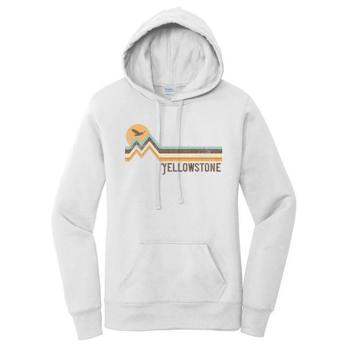 Yellowstone National Park 70s 80s Retro Vintage Distressed Women's Pullover Hoodie