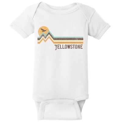 Yellowstone National Park 70s 80s Retro Vintage Distressed Baby Bodysuit