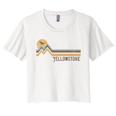 Yellowstone National Park 70s 80s Retro Vintage Distressed Women's Crop Top Tee