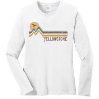 Yellowstone National Park 70s 80s Retro Vintage Distressed Ladies Long Sleeve Shirt