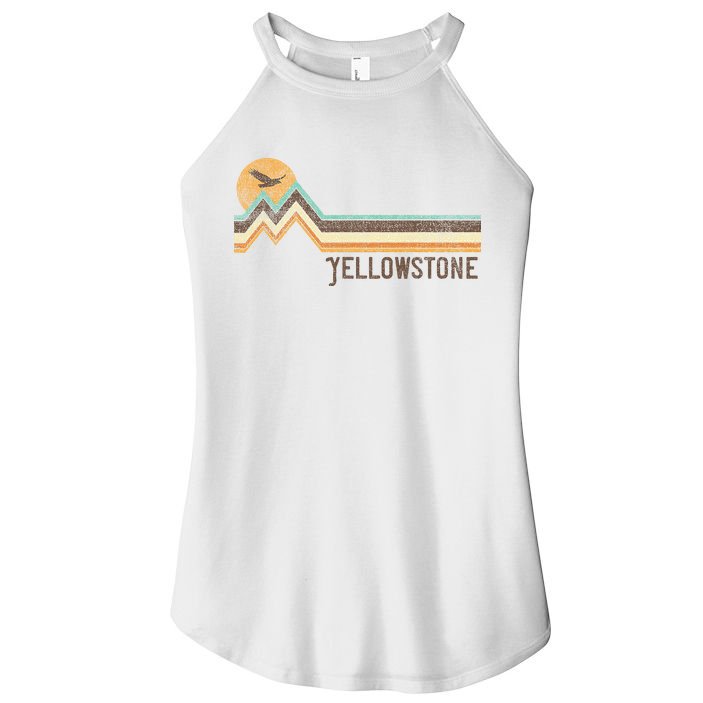 Yellowstone National Park 70s 80s Retro Vintage Distressed Women's Perfect Tri Rocker Tank