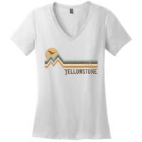 Yellowstone National Park 70s 80s Retro Vintage Distressed Women's V-Neck T-Shirt