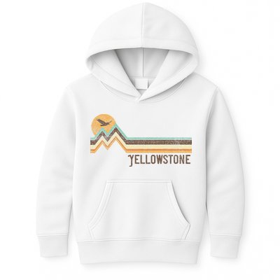 Yellowstone National Park 70s 80s Retro Vintage Distressed Kids Hoodie