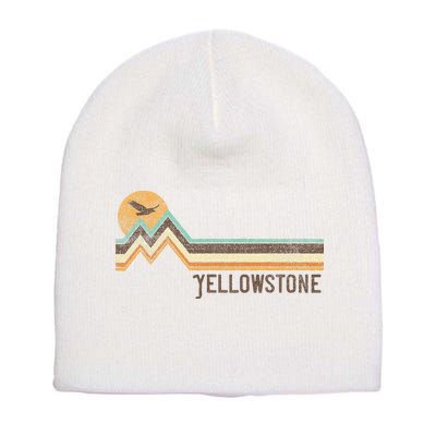 Yellowstone National Park 70s 80s Retro Vintage Distressed Short Acrylic Beanie