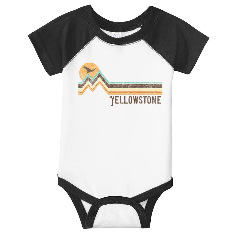 Yellowstone National Park 70s 80s Retro Vintage Distressed Infant Baby Jersey Bodysuit