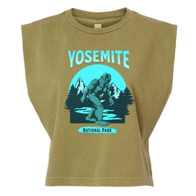 Yosemite National Park Bigfoot Camping Hiking Family Vacation Garment-Dyed Women's Muscle Tee