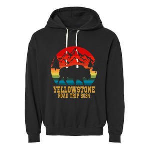 Yellowstone National Park Family Road Trip 2024 Matching Garment-Dyed Fleece Hoodie