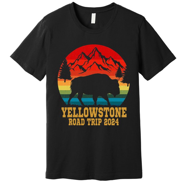 Yellowstone National Park Family Road Trip 2024 Matching Premium T-Shirt