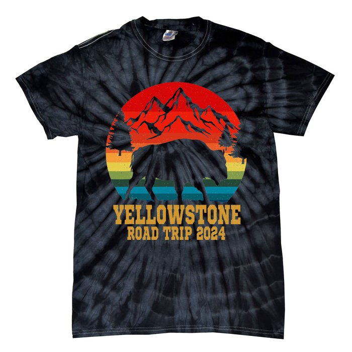 Yellowstone National Park Family Road Trip 2024 Matching Tie-Dye T-Shirt