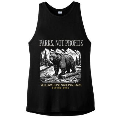 Yellowstone National Park Save Our Parks Not Profits Alt US Ladies PosiCharge Tri-Blend Wicking Tank