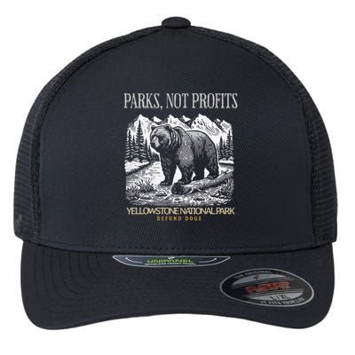 Yellowstone National Park Save Our Parks Not Profits Alt US Flexfit Unipanel Trucker Cap