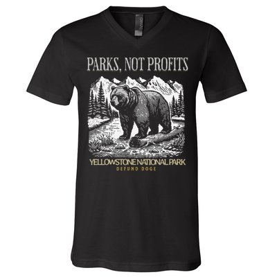 Yellowstone National Park Save Our Parks Not Profits Alt US V-Neck T-Shirt