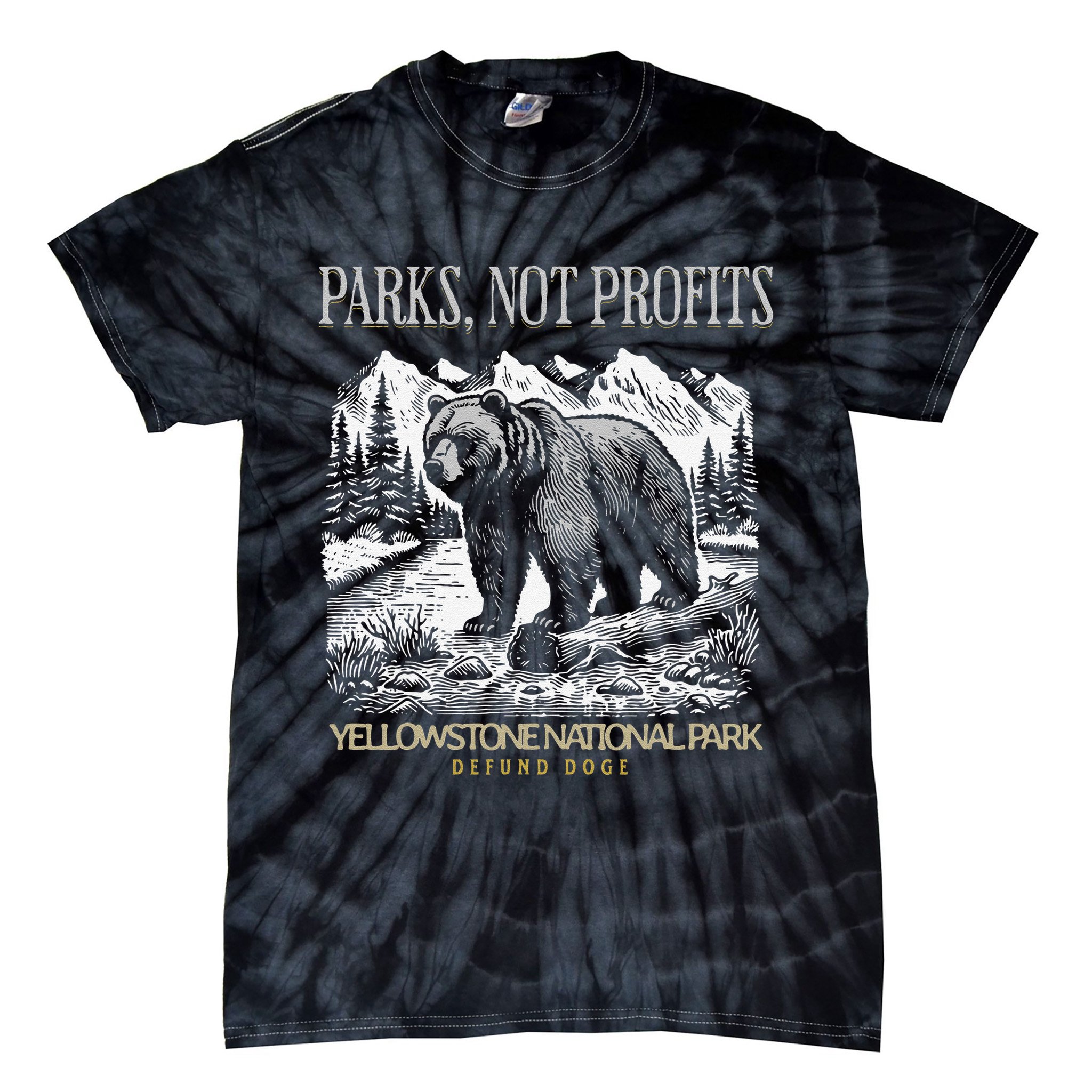 Yellowstone National Park Save Our Parks Not Profits Alt US Tie-Dye T-Shirt