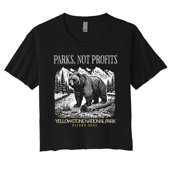 Yellowstone National Park Save Our Parks Not Profits Alt US Women's Crop Top Tee