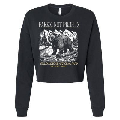 Yellowstone National Park Save Our Parks Not Profits Alt US Cropped Pullover Crew