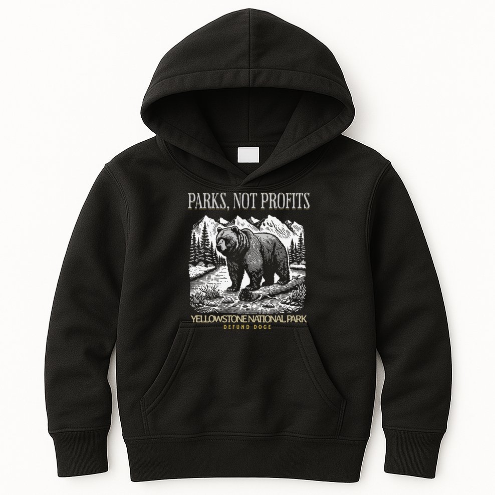 Yellowstone National Park Save Our Parks Not Profits Alt US Kids Hoodie