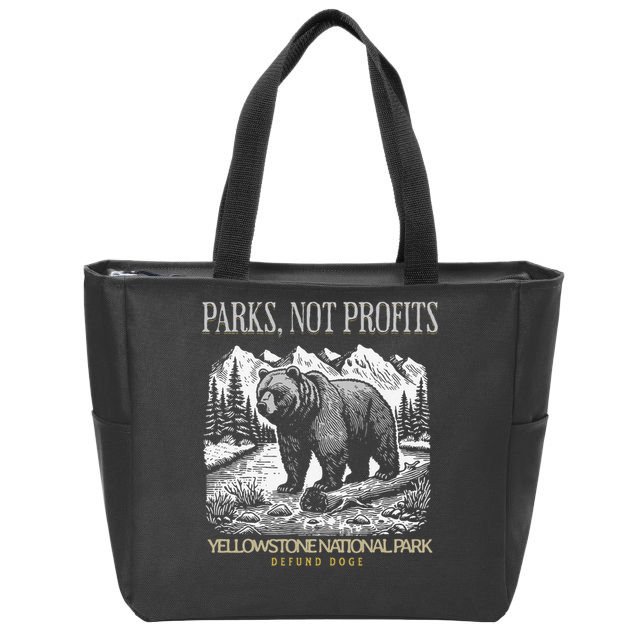 Yellowstone National Park Save Our Parks Not Profits Alt US Zip Tote Bag