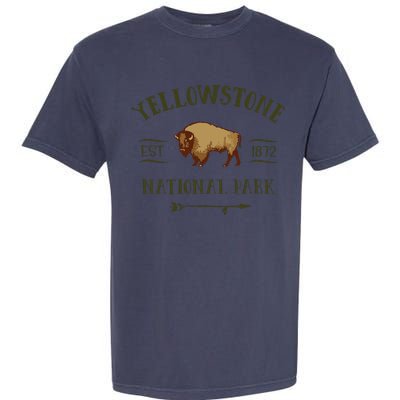 YELLOWSTONE NATIONAL PARK Bison Buffalo Men Women Souvenir Garment-Dyed Heavyweight T-Shirt