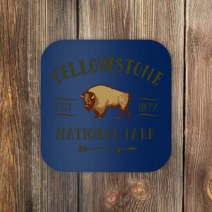 YELLOWSTONE NATIONAL PARK Bison Buffalo Men Women Souvenir Coaster