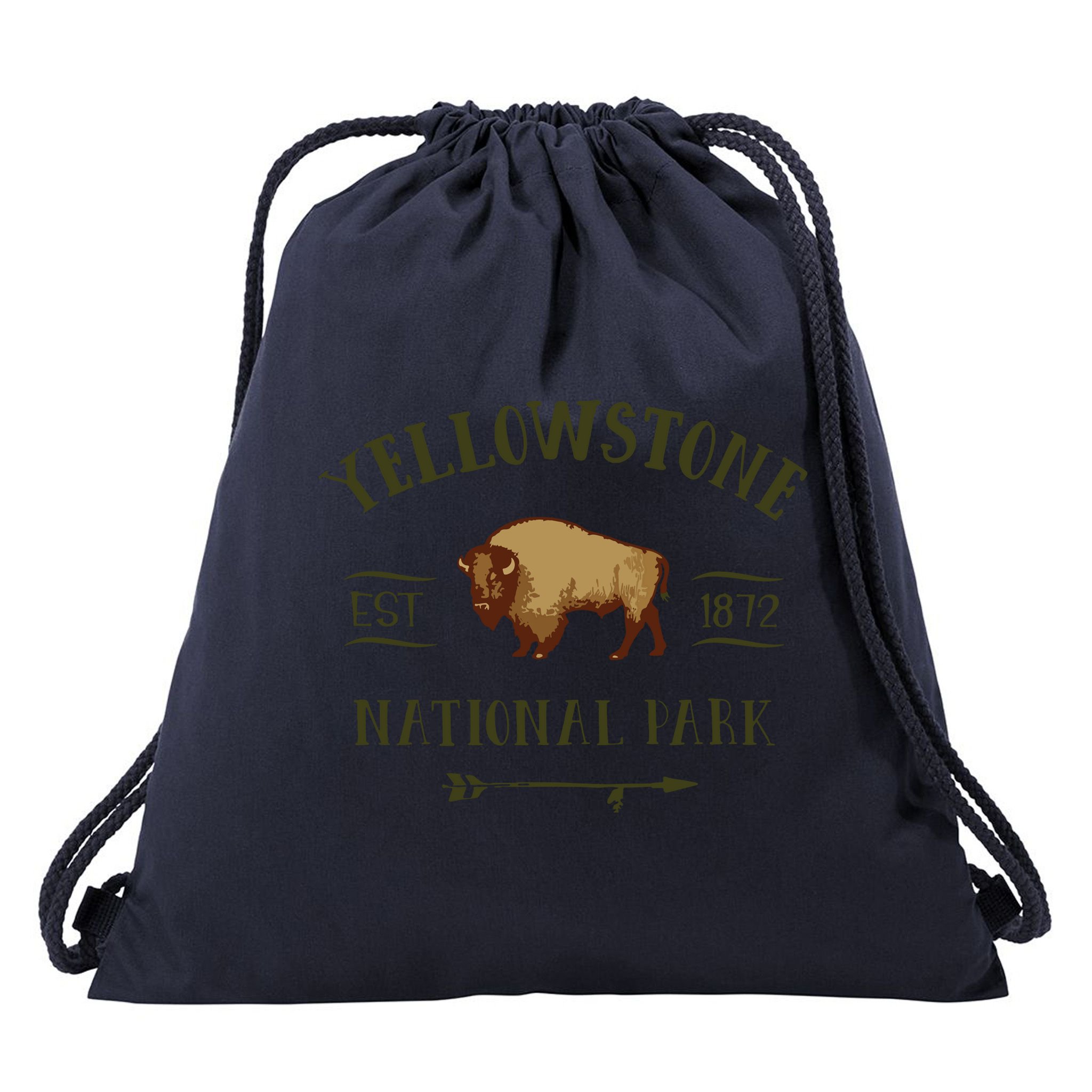 YELLOWSTONE NATIONAL PARK Bison Buffalo Men Women Souvenir Drawstring Bag
