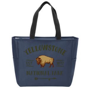 YELLOWSTONE NATIONAL PARK Bison Buffalo Men Women Souvenir Zip Tote Bag