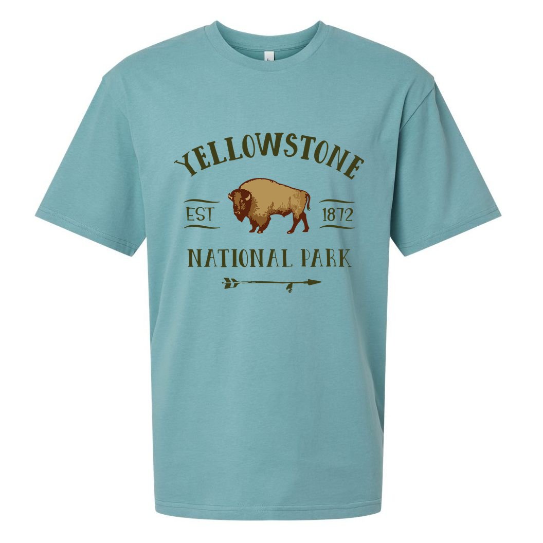 YELLOWSTONE NATIONAL PARK Bison Buffalo Men Women Souvenir Sueded Cloud Jersey T-Shirt