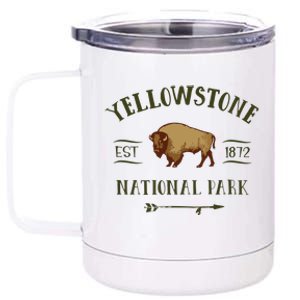 YELLOWSTONE NATIONAL PARK Bison Buffalo Men Women Souvenir 12 oz Stainless Steel Tumbler Cup