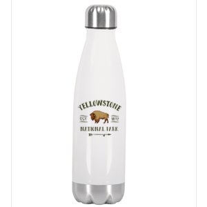 YELLOWSTONE NATIONAL PARK Bison Buffalo Men Women Souvenir Stainless Steel Insulated Water Bottle