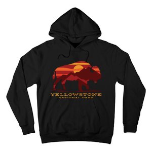 Yellowstone National Park Wyoming Buffalo Bison Sunset Hoodie