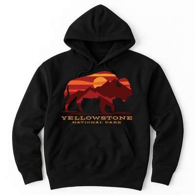 Yellowstone National Park Wyoming Buffalo Bison Sunset Hoodie