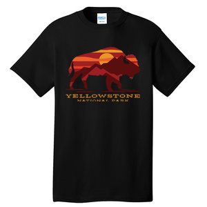 Yellowstone National Park Wyoming Buffalo Bison Sunset Tall T-Shirt