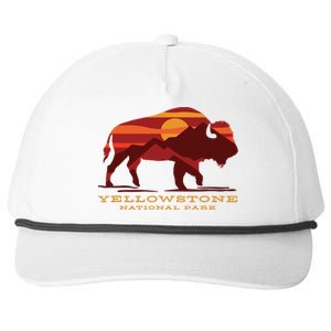 Yellowstone National Park Wyoming Buffalo Bison Sunset Snapback Five-Panel Rope Hat