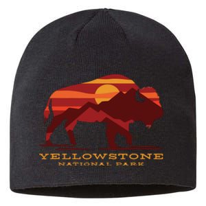 Yellowstone National Park Wyoming Buffalo Bison Sunset Sustainable Beanie