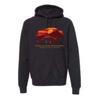 Yellowstone National Park Wyoming Buffalo Bison Sunset Premium Hoodie